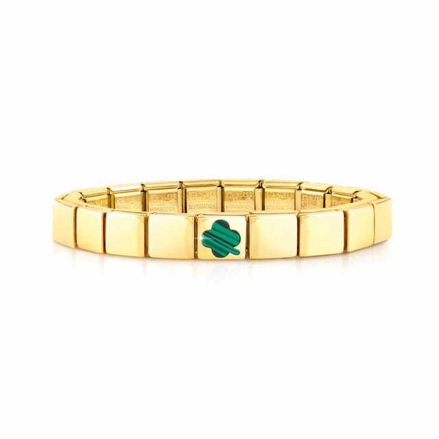 Composable GLAM bracelet, 4 Leaf Clover Green