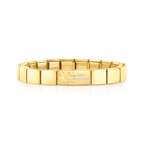 Bracelet Composable GLAM Superstar Bracelet avec finition en Or Jaune, inscription et Email