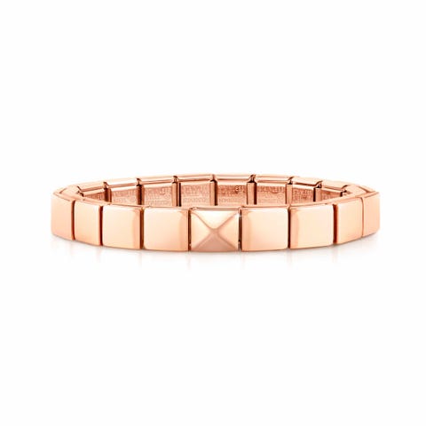 Composable GLAM Rose bracelet, Pyramid Stainless steel bracelet with relief symbol
