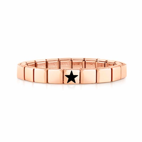 Bracelet Composable GLAM Etoile Noire Bracelet avec finition en Or Rose et Email