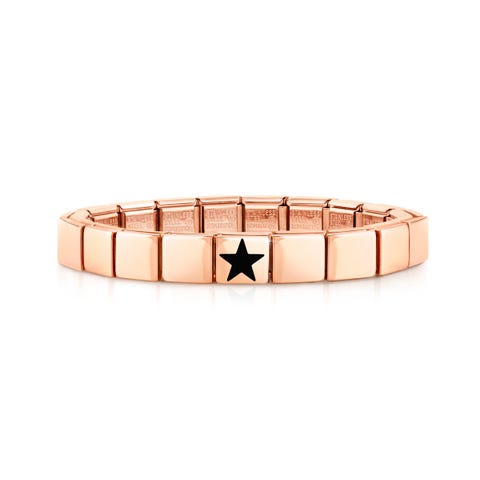 Bracelet Composable GLAM Etoile Noire Bracelet avec finition en Or Rose et Email