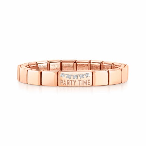 Bracelet Composable GLAM Party Time Bracelet avec finition en Or rose avec inscription et Email
