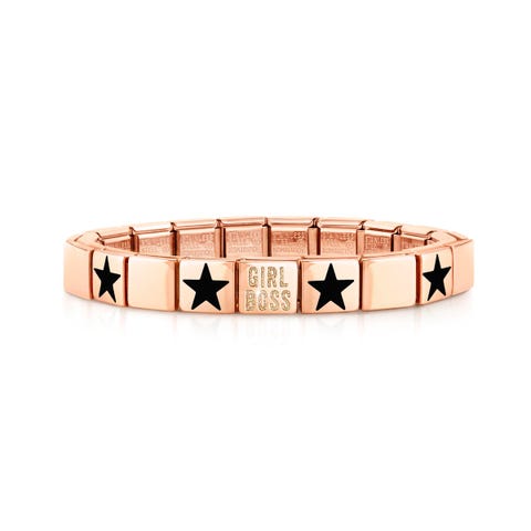Bracelet Composable GLAM Girl Boss et Etoiles Bracelet composable avec inscriptions et symboles en émail