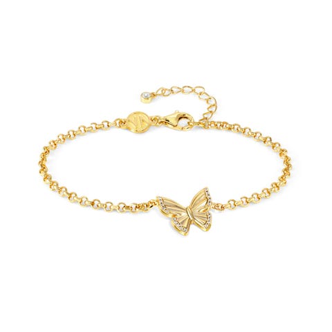 TrueJoy bracelet, etched Butterfly Sterling silver bracelet with Cubic Zirconia
