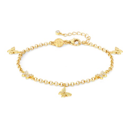 TrueJoy bracelet with Butterfly pendants Bracelet with pendants in sterling silver and Cubic Zirconia