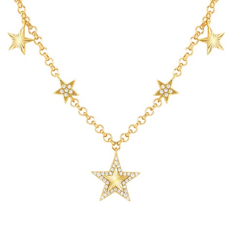 Collier Truejoy avec pampilles en forme d’étoile Collier avec zircones en argent 925