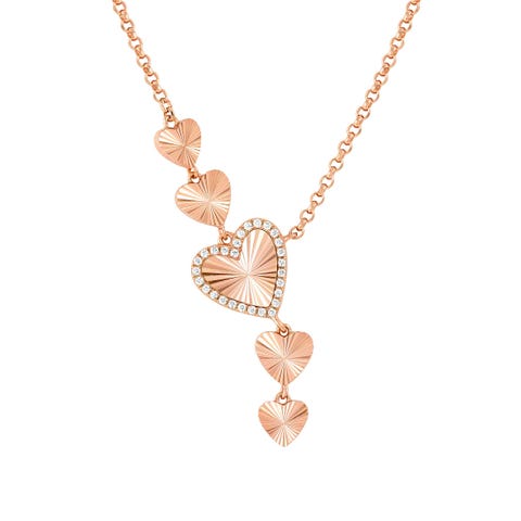 TrueJoy necklace with etched Hearts Decorated necklace in sterling silver