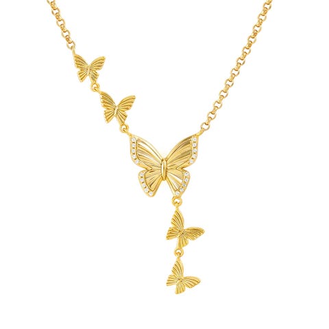 Collier Truejoy avec papillons diamantées Collier avec pampilles décorées en argent 925