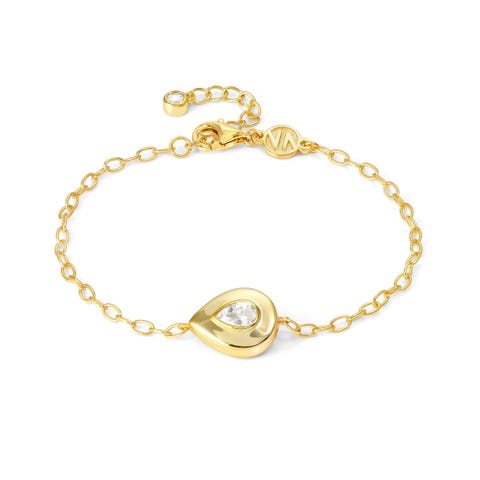 Gold Domina bracelet with Drop Sterling silver bracelet with  gold finish
