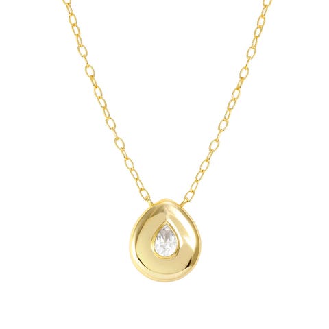 Halskette Domina Gold mit Tropfen Symbol Halskette in 925er Silber und 999er Gelbgoldbelag