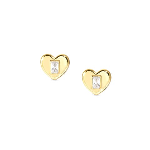 Gold Domina Heart earrings Domina earrings with white stone