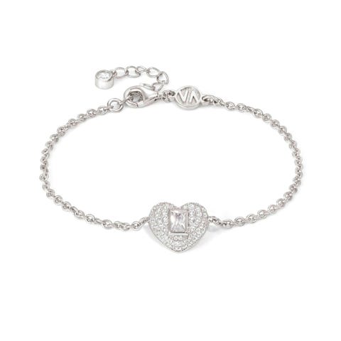 Domina bracelet with Heart with Cubic Zirconia Bracelet in sterling silver with white stone pavé