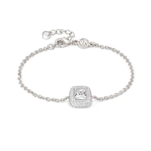 Domina bracelet with Square with Cubic Zirconia Bracelet in sterling silver with Cubic Zirconia pavé