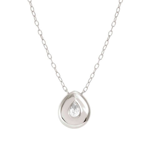 Halskette Domina mit Tropfen Symbol Halskette in 925er Silber
mit weißem Rhodium  Belag und Cubic Zirkonia
