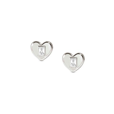 Silver Domina Heart earrings Domina earrings with Cubic Zirconia