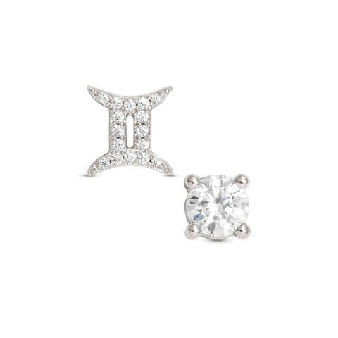 Orecchini MYZODIAC Gemelli in argento e zircone Orecchini in argento anallergico simbolo e pietra