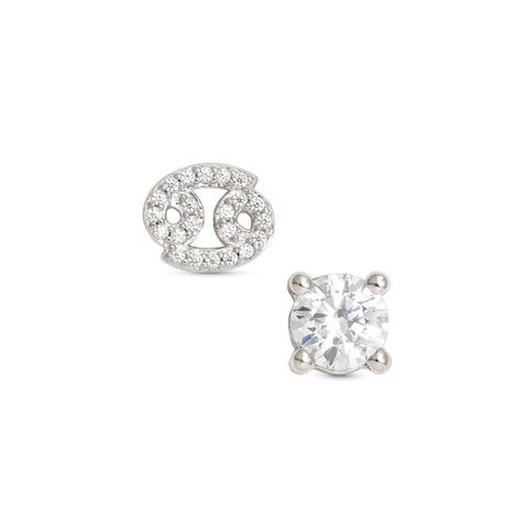 Orecchini MYZODIAC Cancro in argento e zircone Orecchini in argento anallergico simbolo Zodiaco e pietra