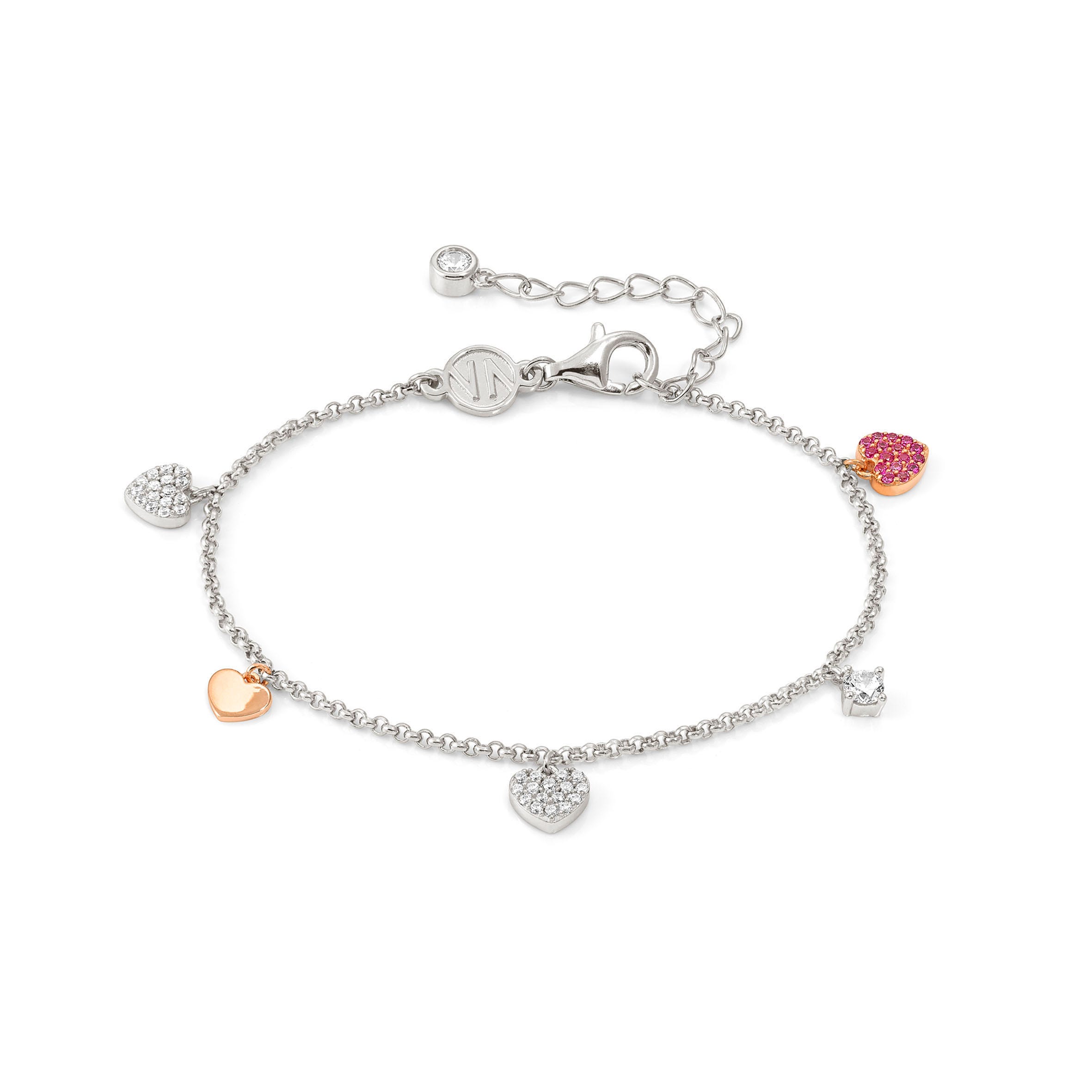 Nomination Bracciale Lucentissima Mix Pendenti Cuori e Cubic Zirconia