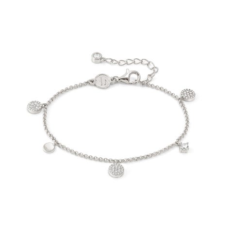 Lucentissima bracelet, Mix Pendents, Circle, CZ Bracelet with sterling silver pendants