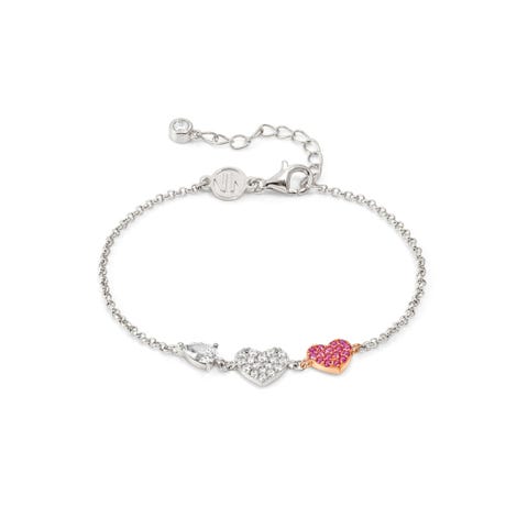 Lucentissima Heart bracelet,pear-shape white CZ Sterling silver bracelet with decorative elements