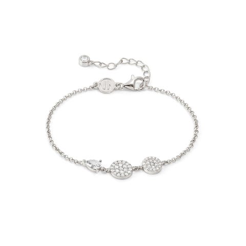 Lucentissima Circle bracelet,pear-shape white CZ Sterling silver bracelet with decorative elements