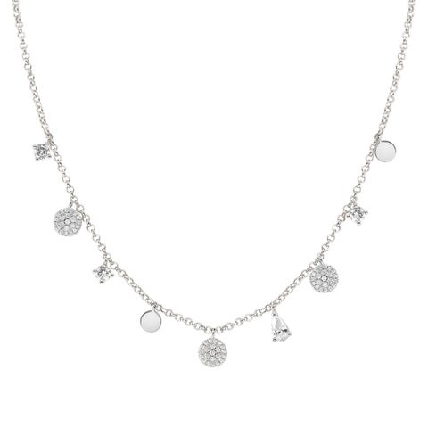 Halskette Lucentissima Mix aus runden Anhängern und Cubic Zirkonia Halskette Anhänger Mix in 925er Silber und Belag in Roségold