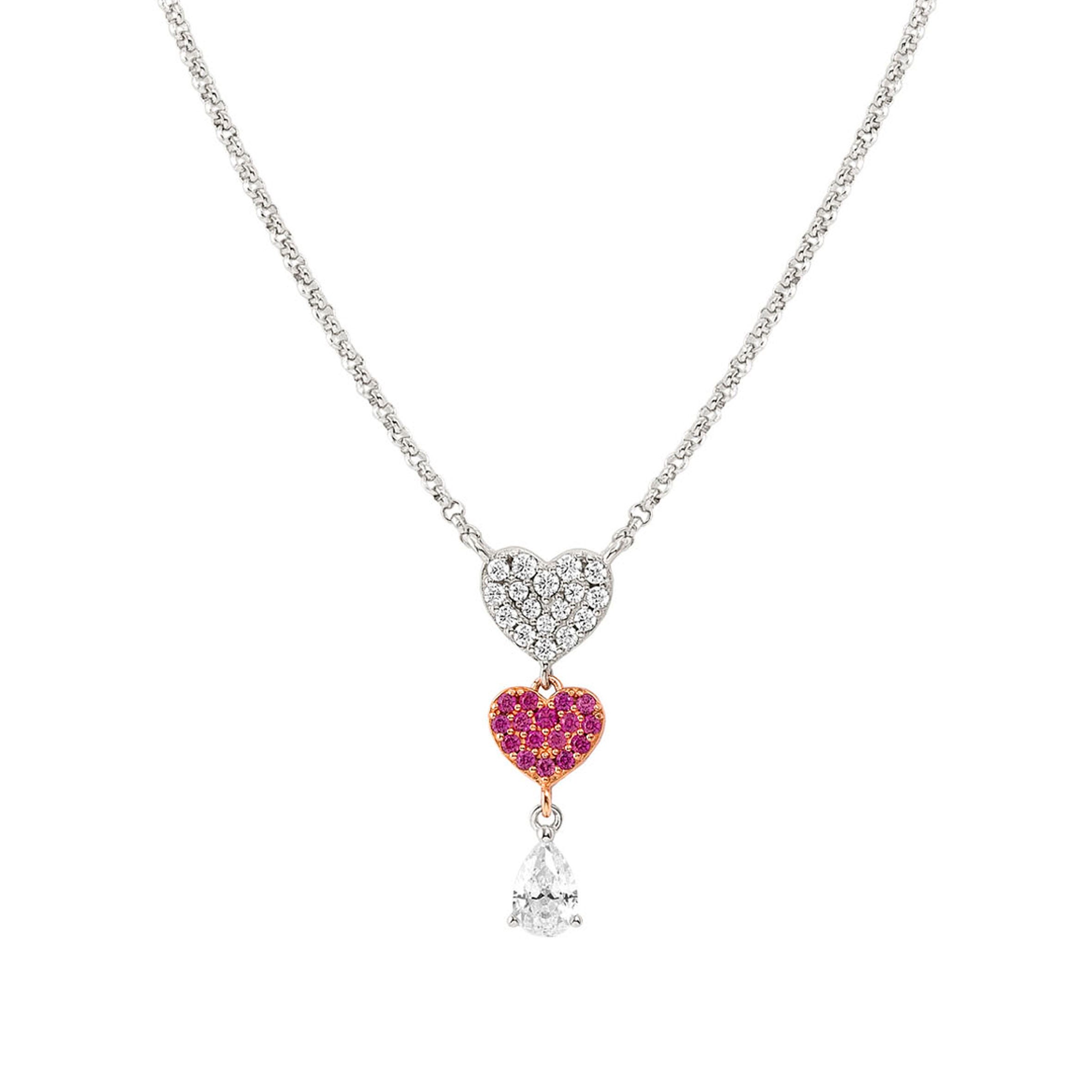 Nomination Collana Lucentissima Cuori e Cubic Zirconia a goccia
