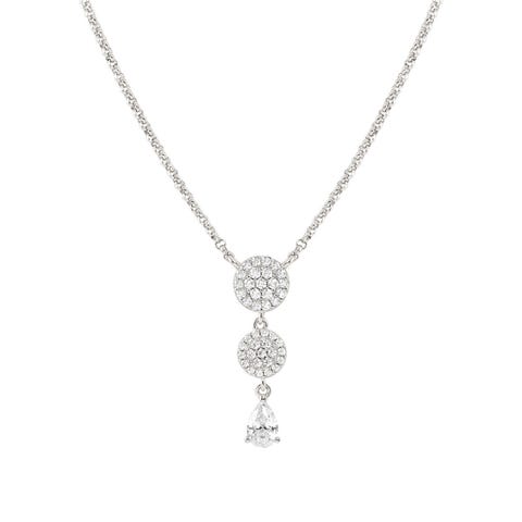 Halskette Lucentissima mit runden Anhängern und Cubic Zirkonia in Tropfenform Halskette in 925er Silber mit Anhänger Symbolen