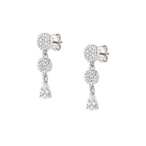 Ohrringe mit Rundelementen und Cubic Zirkonia Ohrringe mit Belag verfügbar und mit Steinen 
