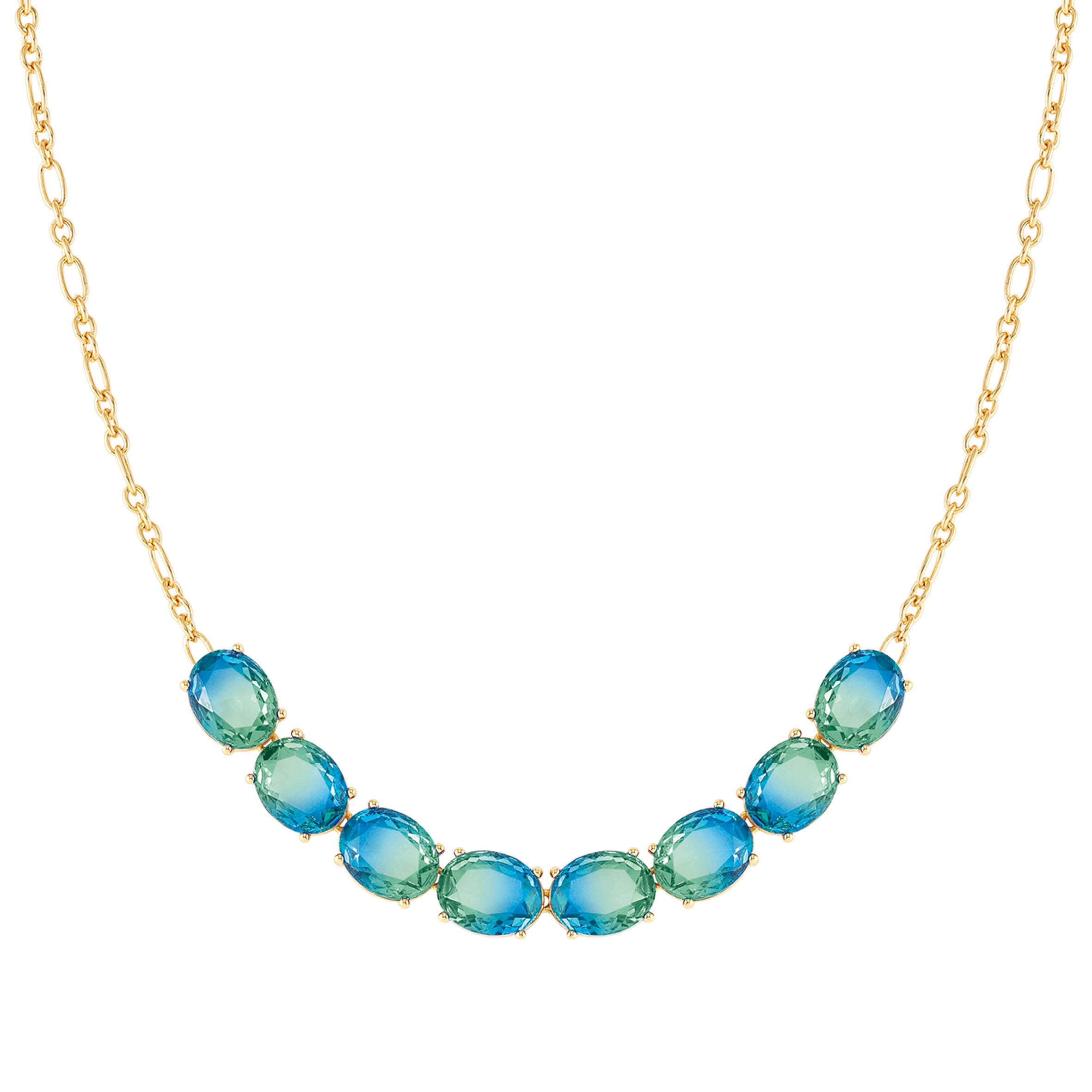 Nomination Collana Symbiosi con pietre Bicolor celeste e verde