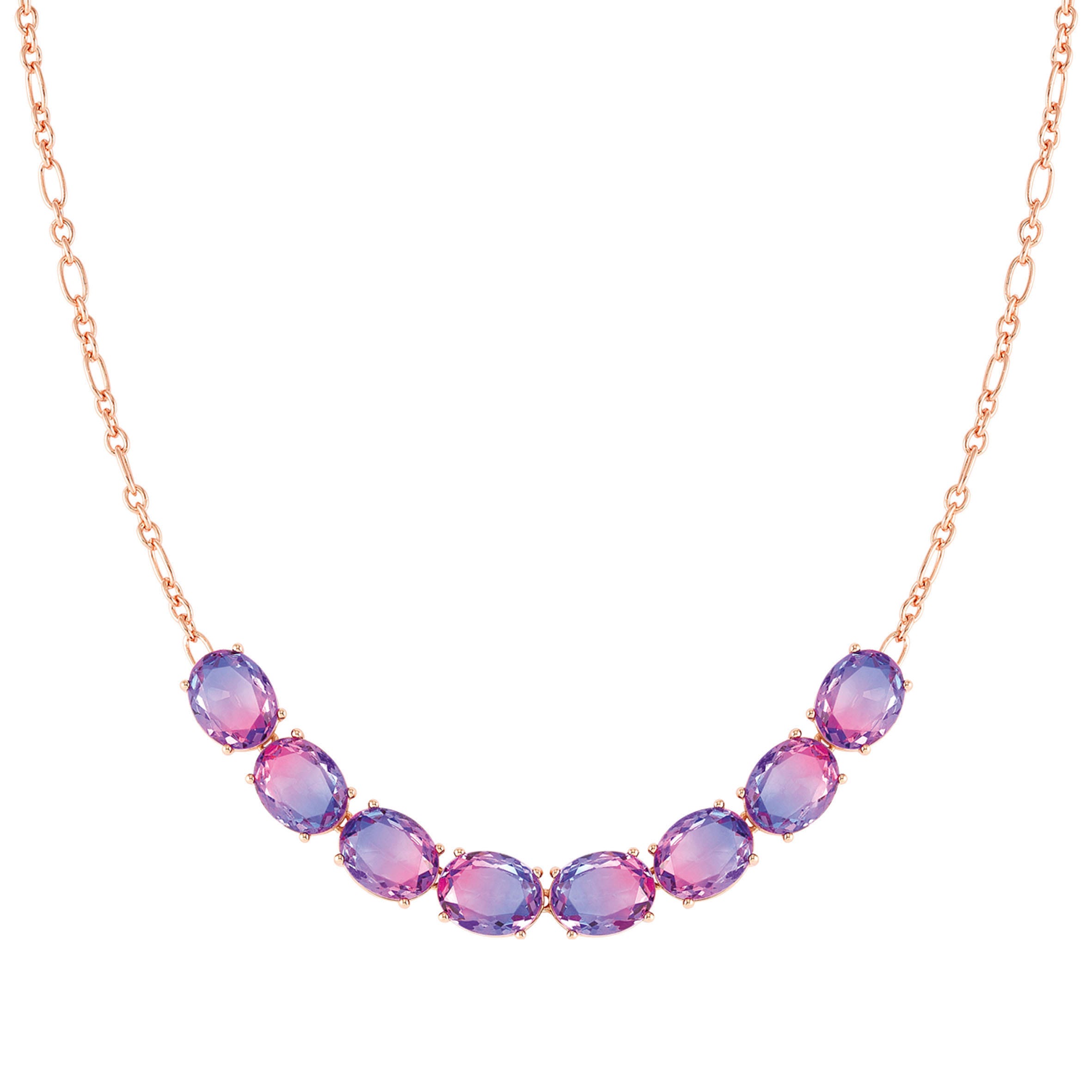Nomination Collana Symbiosi pietre bicolore rosa e viola