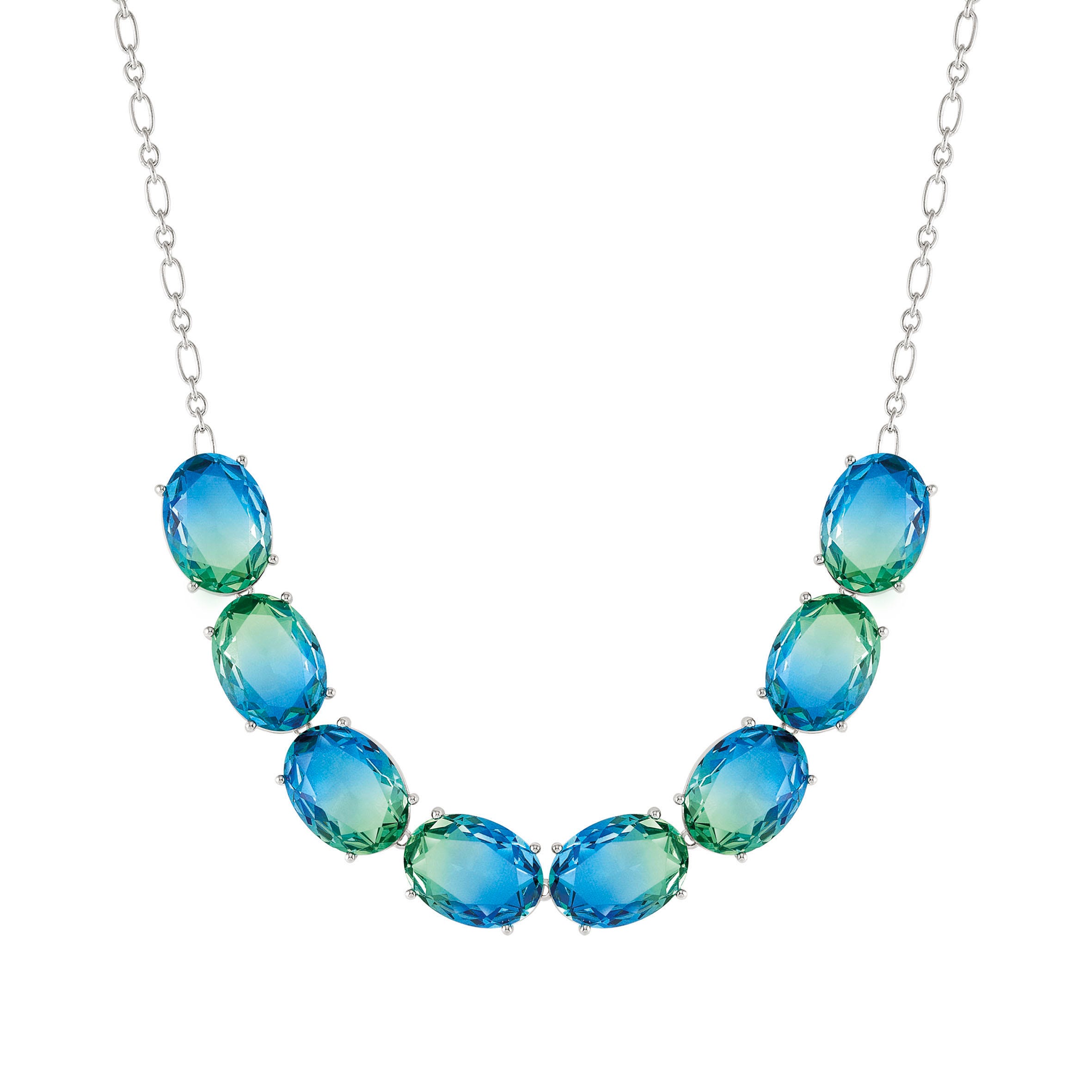 Nomination Collana Symbiosi con pietre Bicolor grandi celeste e verde