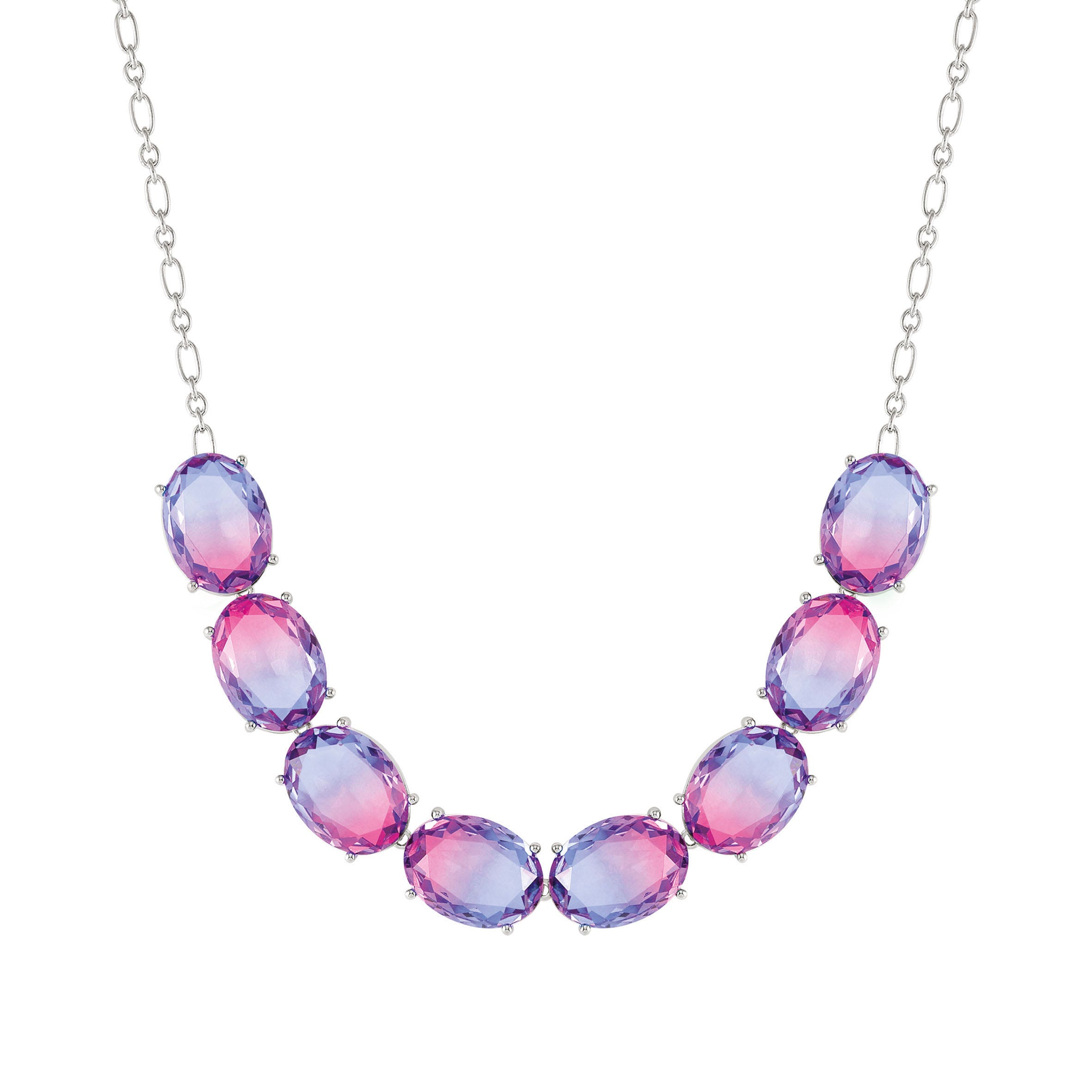 Nomination Collana Symbiosi pietre grandi bicolor rosa e viola