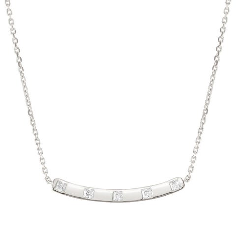 Collier Carismatica motif central en argent et pierres blanches Collier avec couche superficielle en rhodium blanc et pierres