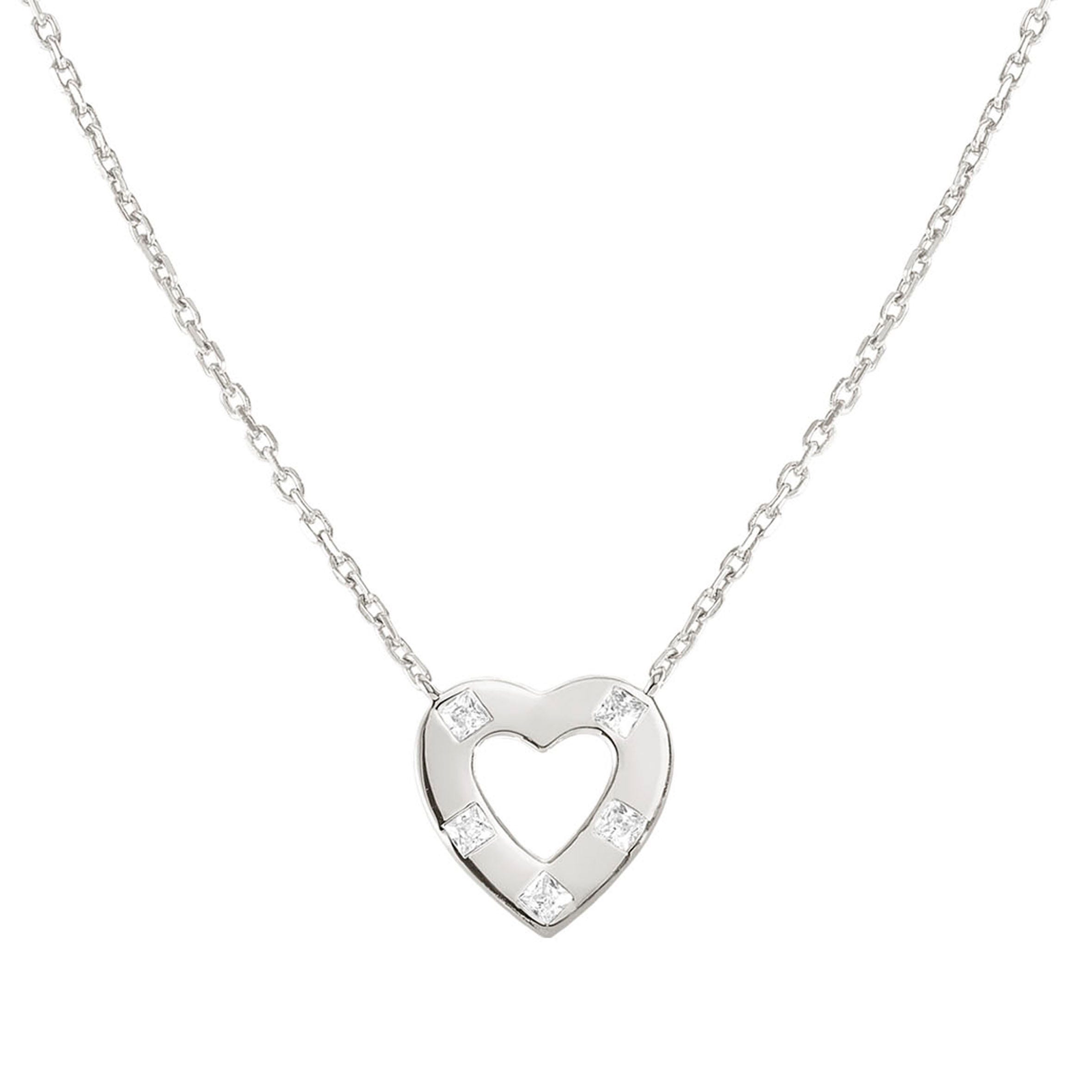Nomination Collana Carismatica Cuore e Cubic Zirconia bianchi