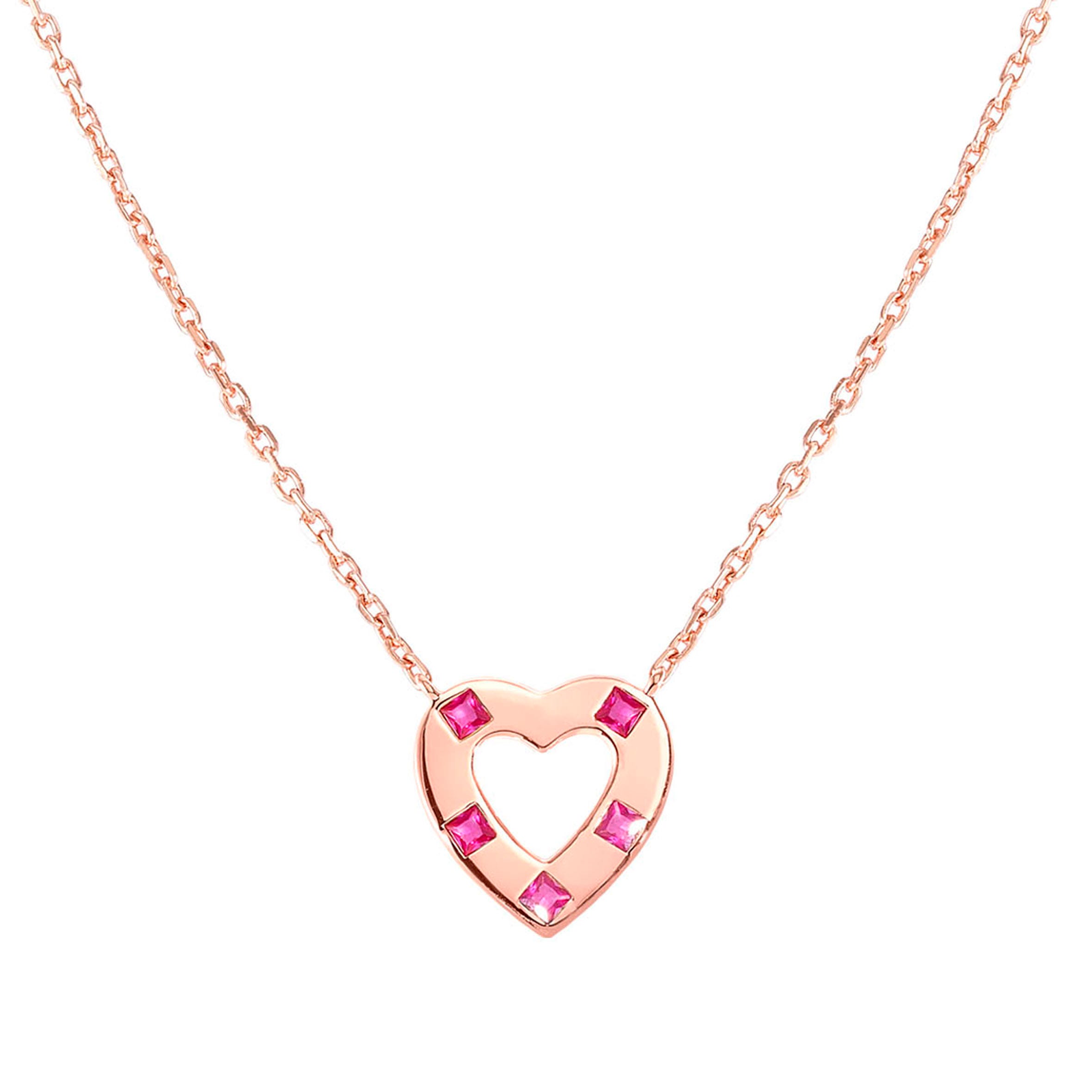 Nomination Collana Carismatica Cuore e CubIc Zirconia fucsia