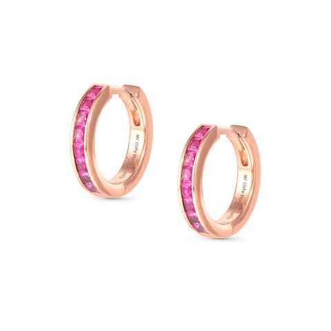 Carismatica earrings, rose gold and Pink CZ Earrings with rose gold treated finish