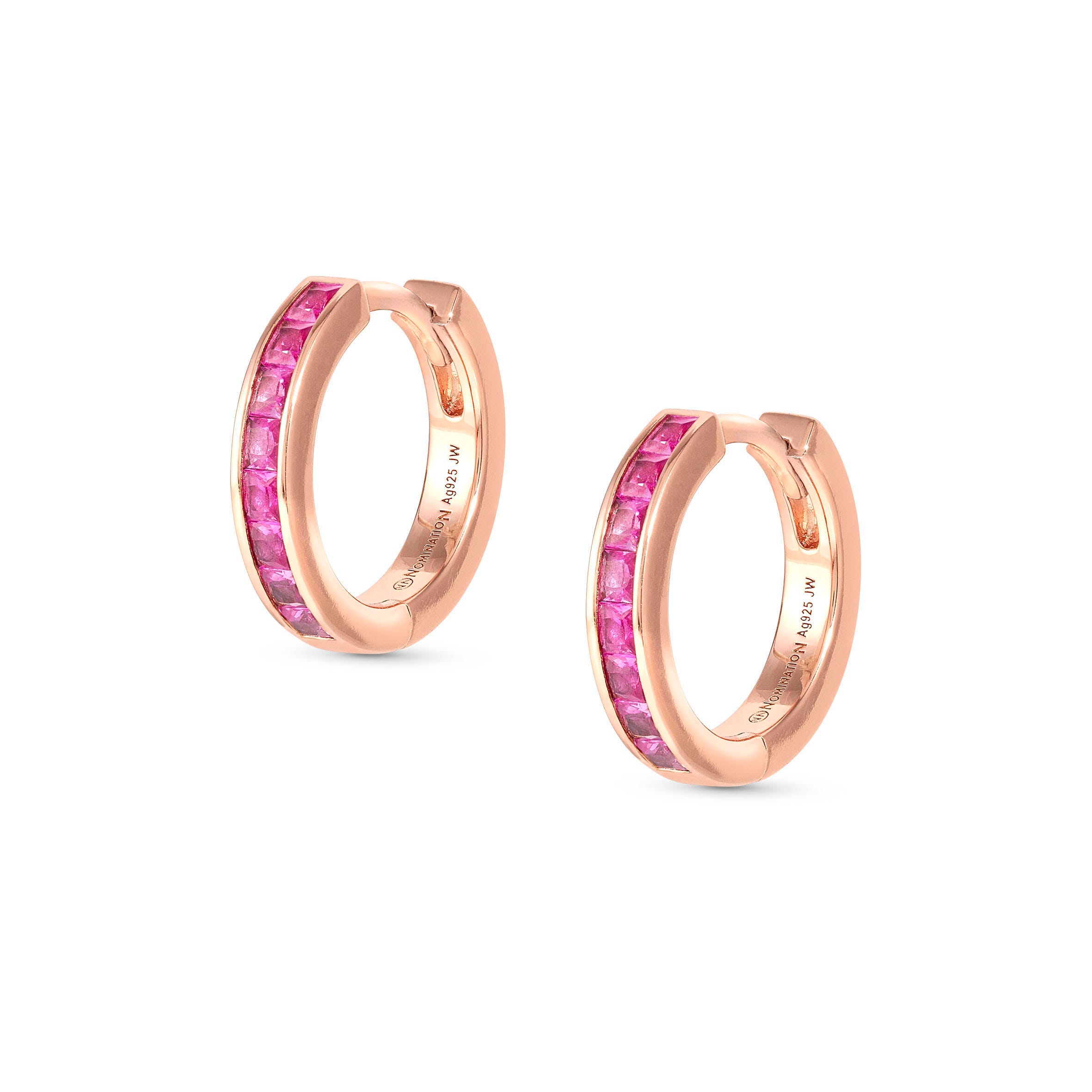 Nomination Orecchini Carismatica in Oro rosa e Zirconi fucsia