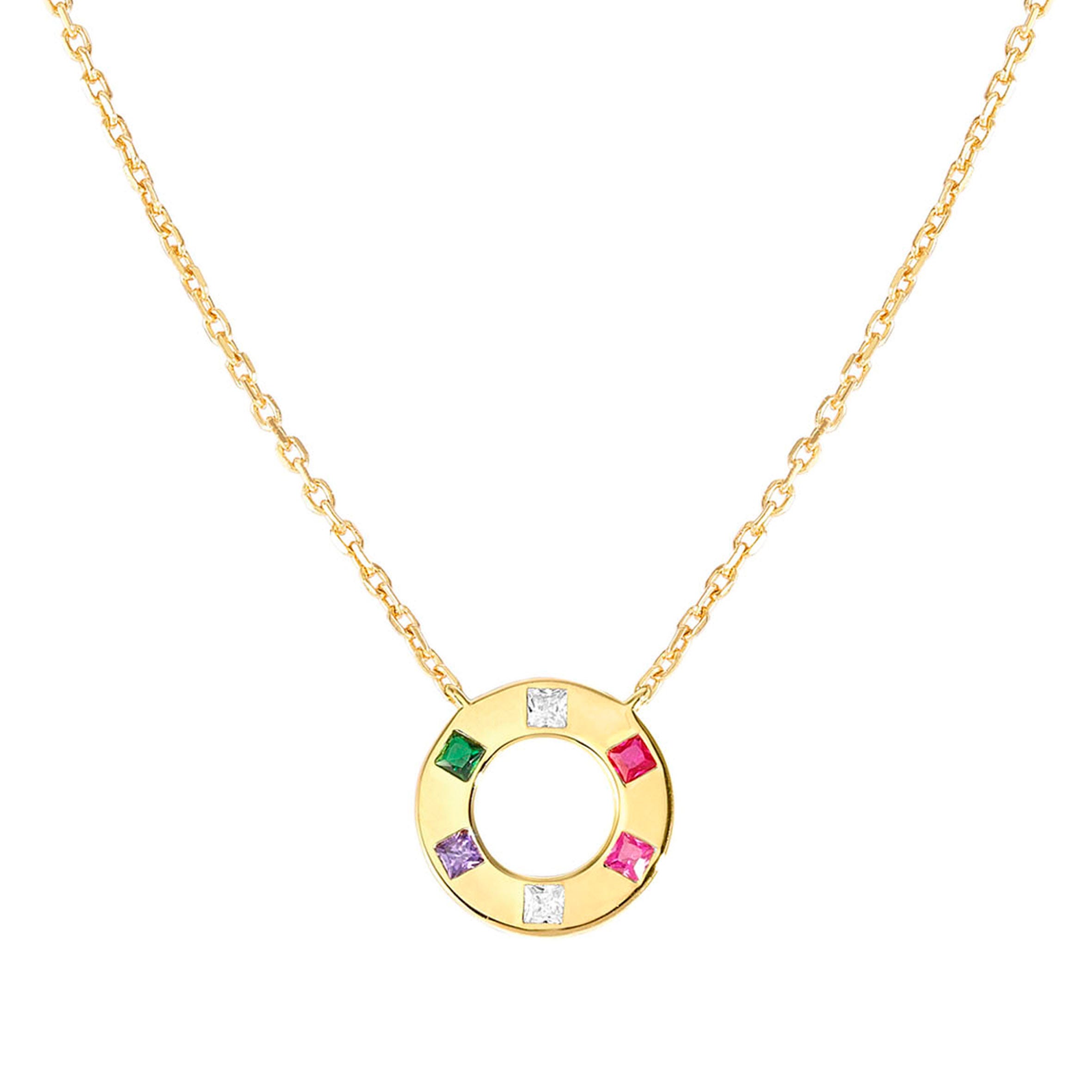 Nomination Collana Carismatica Tondo in Oro giallo e Cubic Zirconi