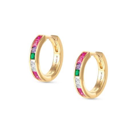 Carismatica earrings, yellow gold with CZ Earrings available with white or mixed coloured CZ