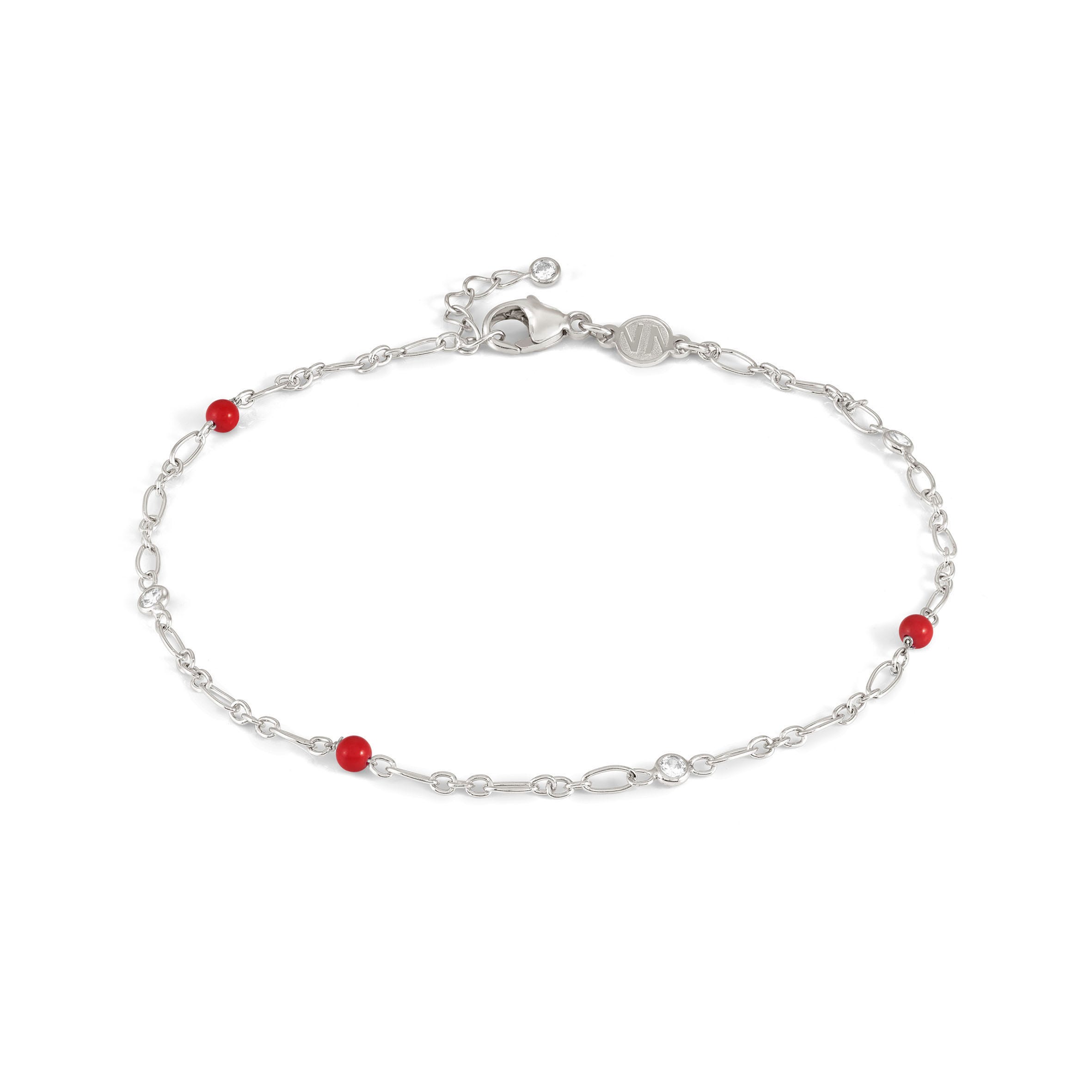 Nomination Cavigliera Anklets in Argento e Pietre Corallo