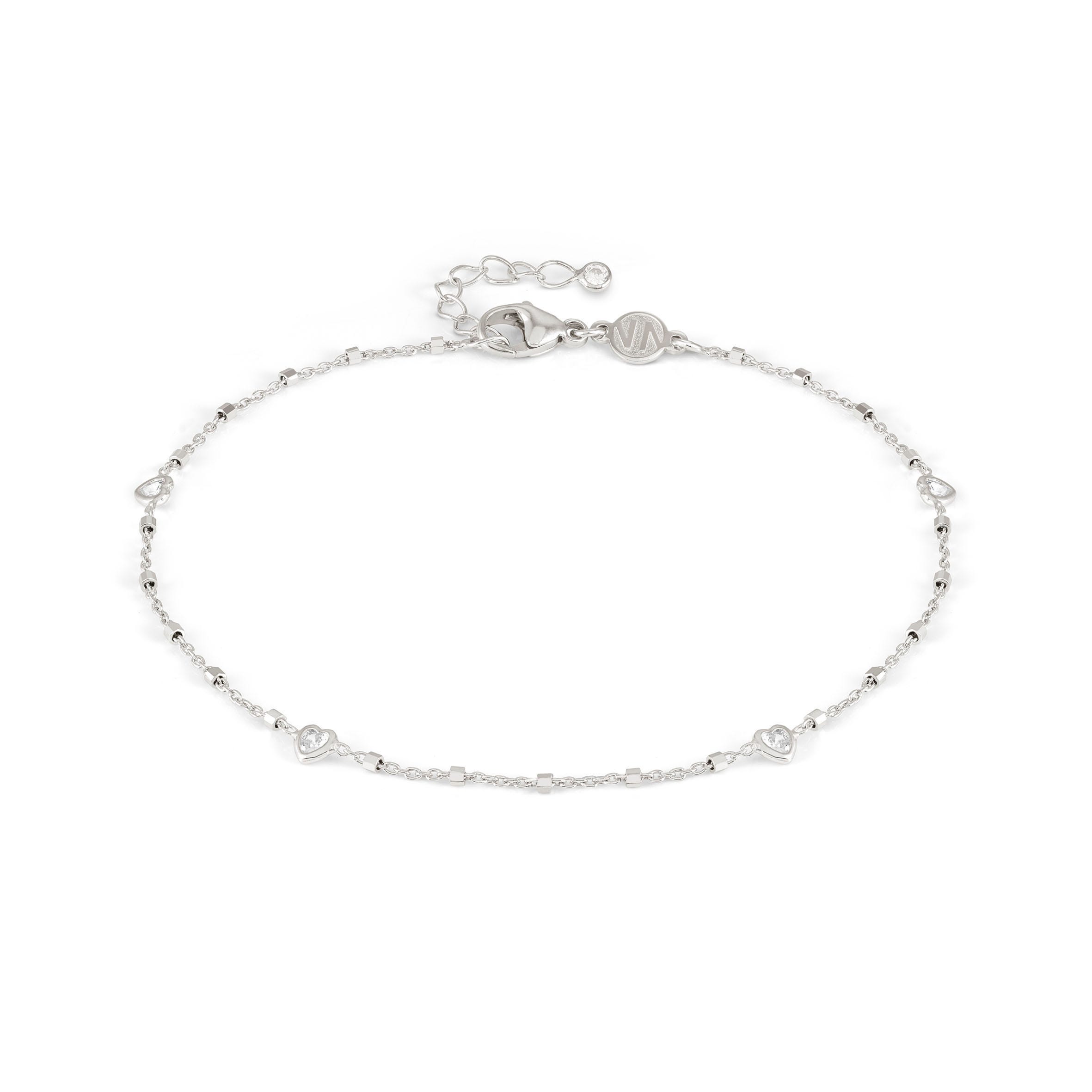 Nomination Cavigliera Anklets in Argento con Cuori e Zirconi
