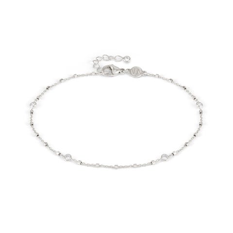 Sterling silver Anklet with Round-cut CZ Sterling silver anklet with Round-cut White CZ