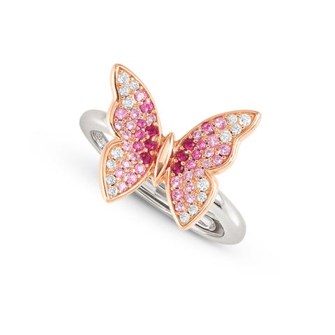 Bague Crysalis papillon (grand) avec oxydes de zirconium Bague en argent 925 avec élément décoratif papillon