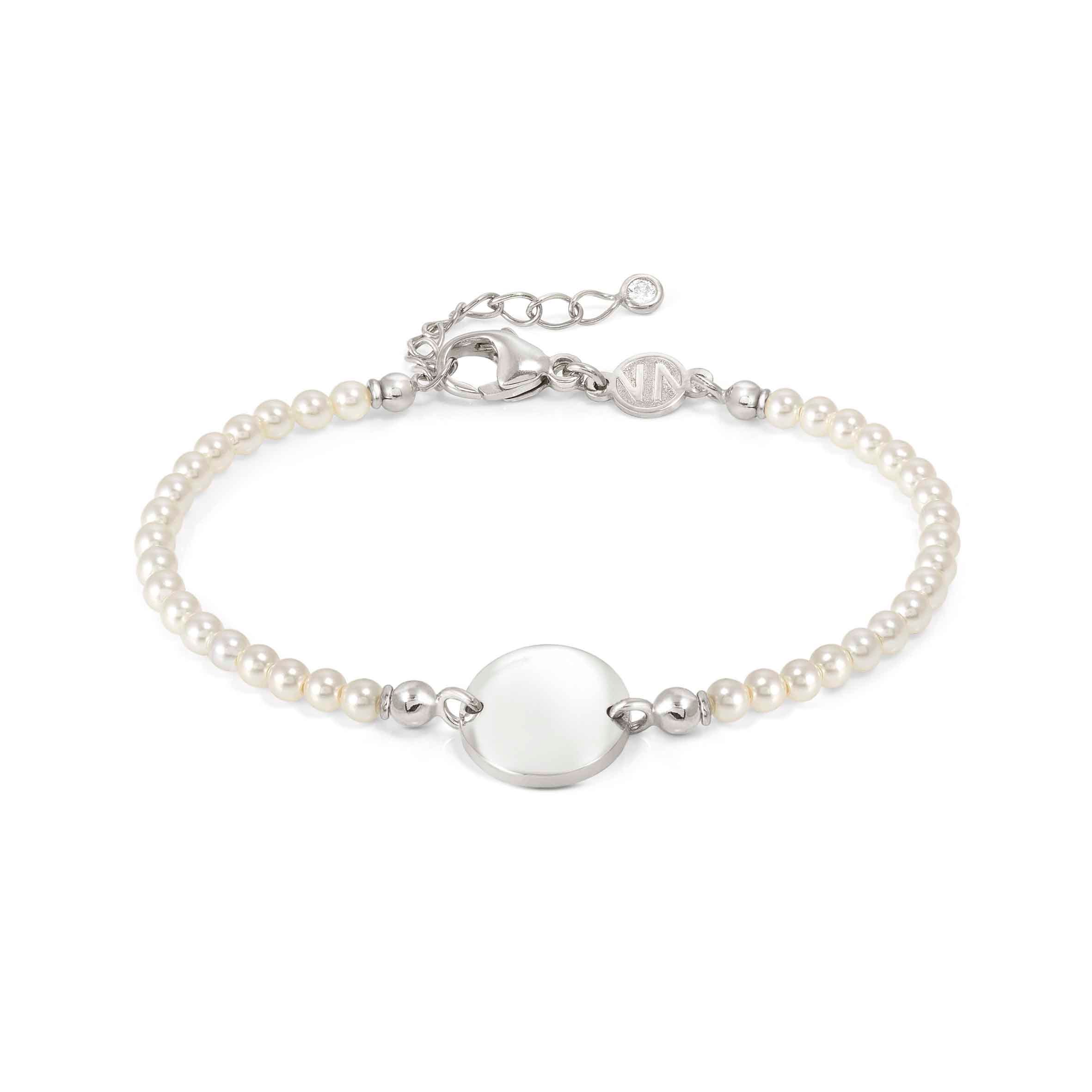Nomination Bracciale Messaggi d'amore Tondo incidibile e Perle
