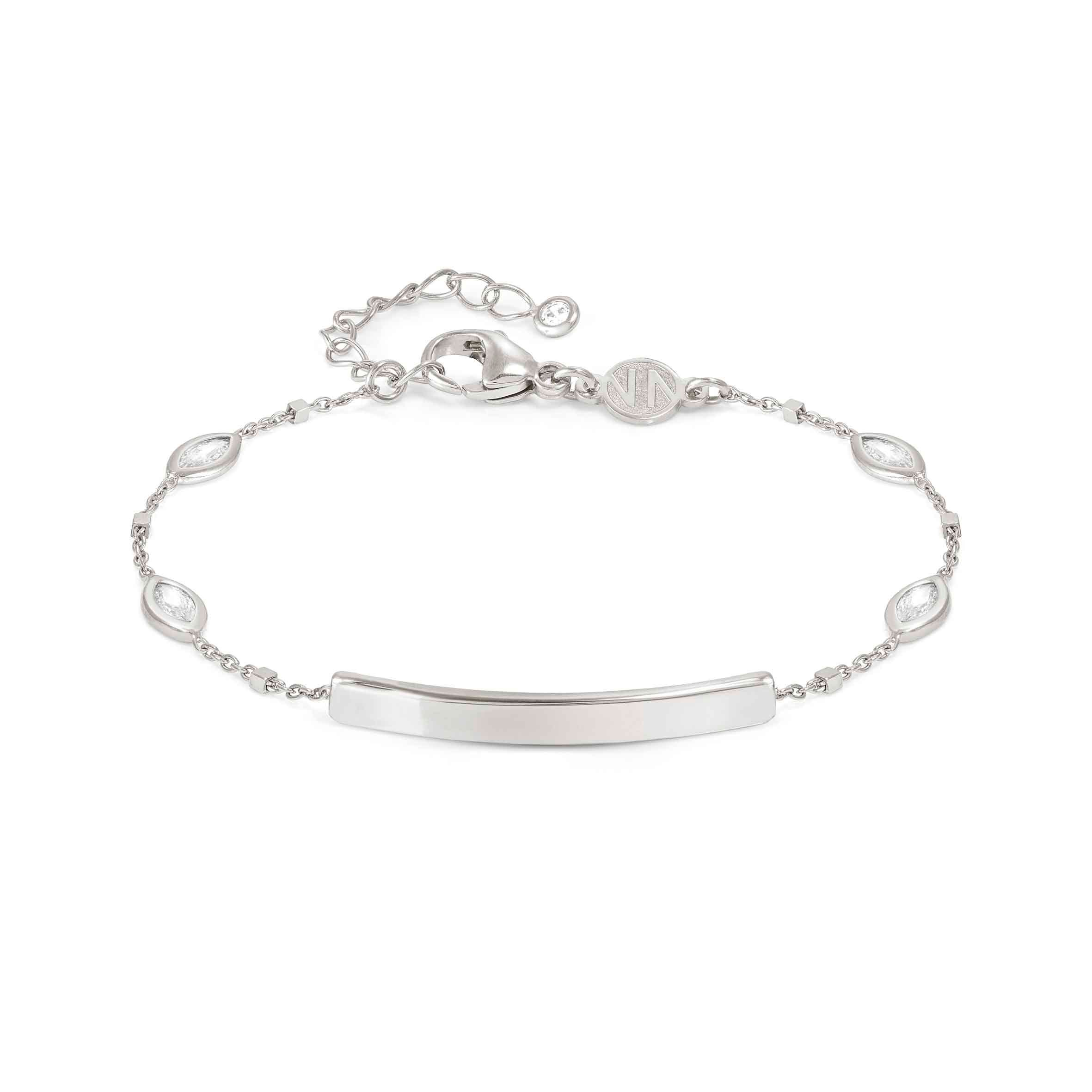 Nomination Bracciale Messaggi d'amore con Placca e Zirconi Ovali