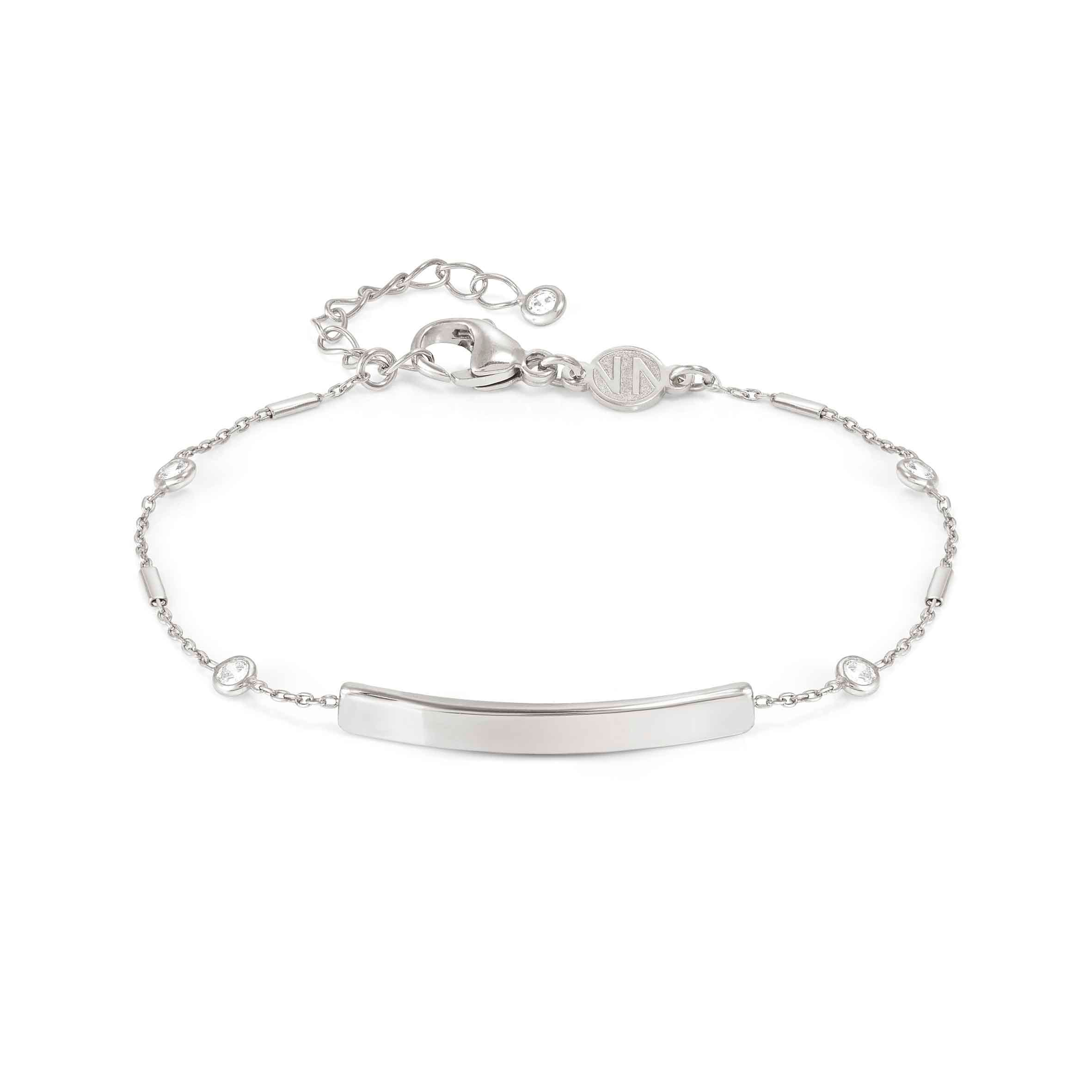 Nomination Bracciale Messaggi d'amore con Placca Incidibile e Pietre