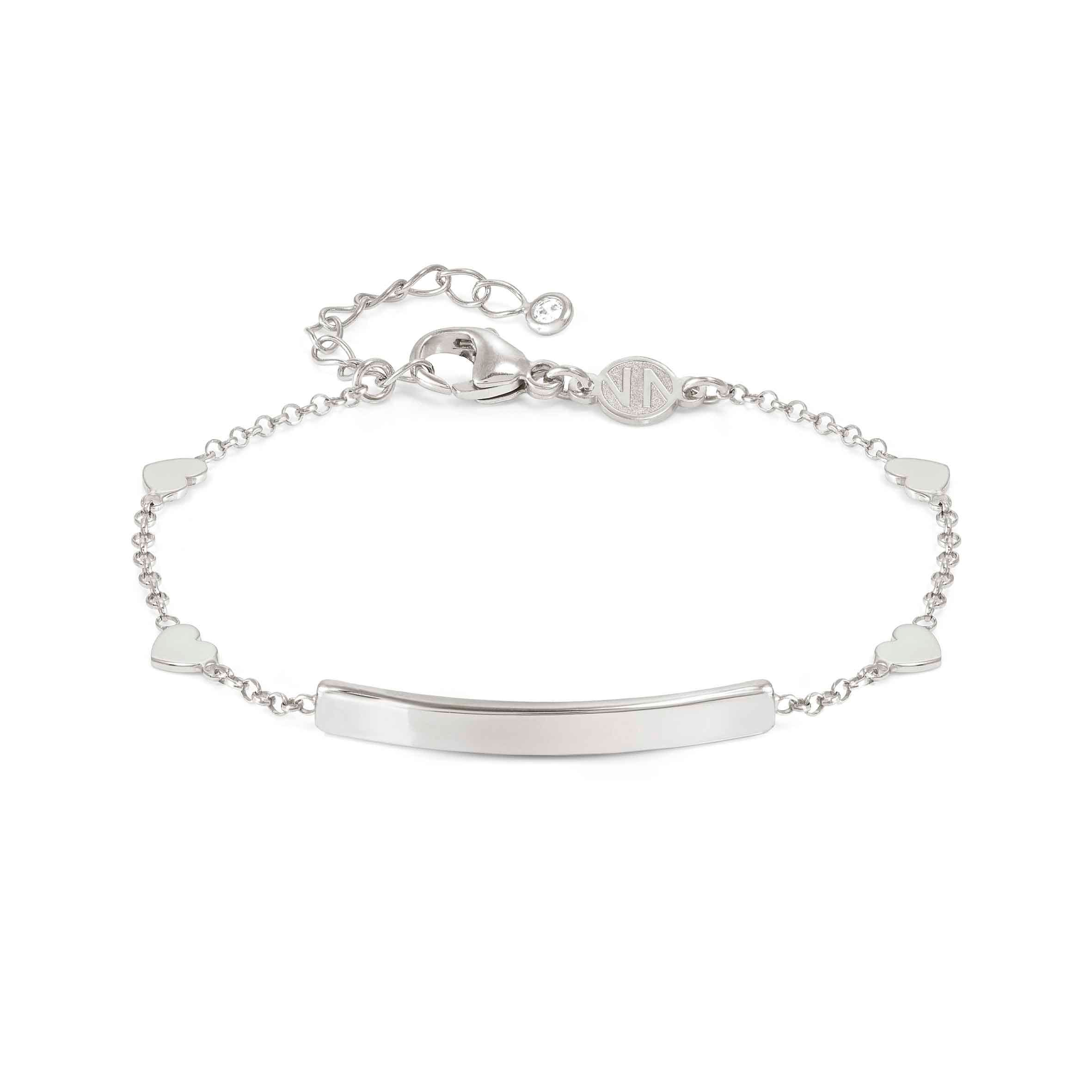 Nomination Bracciale Messaggi d'amore con Placca incidibile e Cuoricini