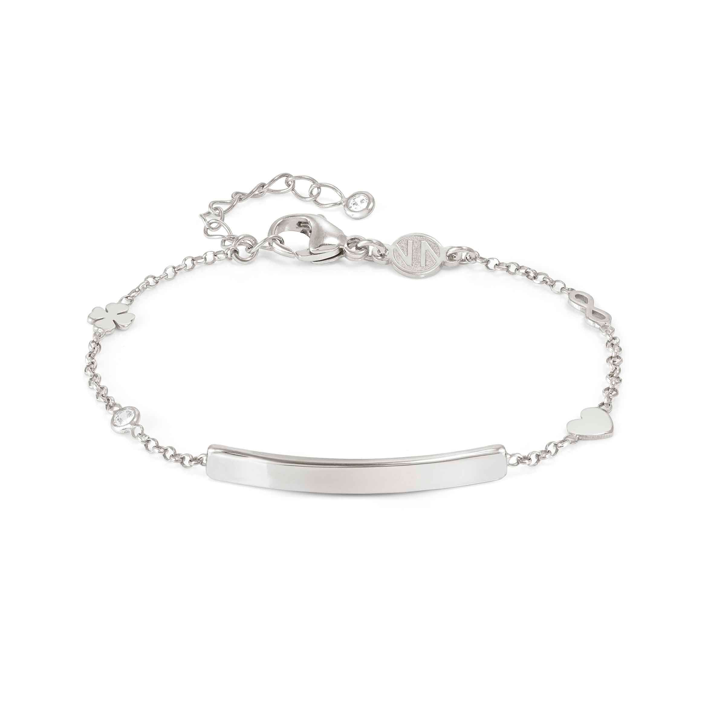 Nomination Bracciale Messaggi d'amore con Placca incidibile e simboli mix