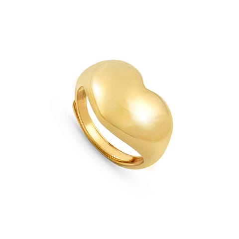 Armonica ring, Heart, big Bracelet with white rhodium treated finish or yellow gold plated finish